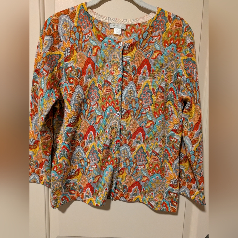 Stunning Garnet Hill 100% Merino Cardigan, Size M, EUC